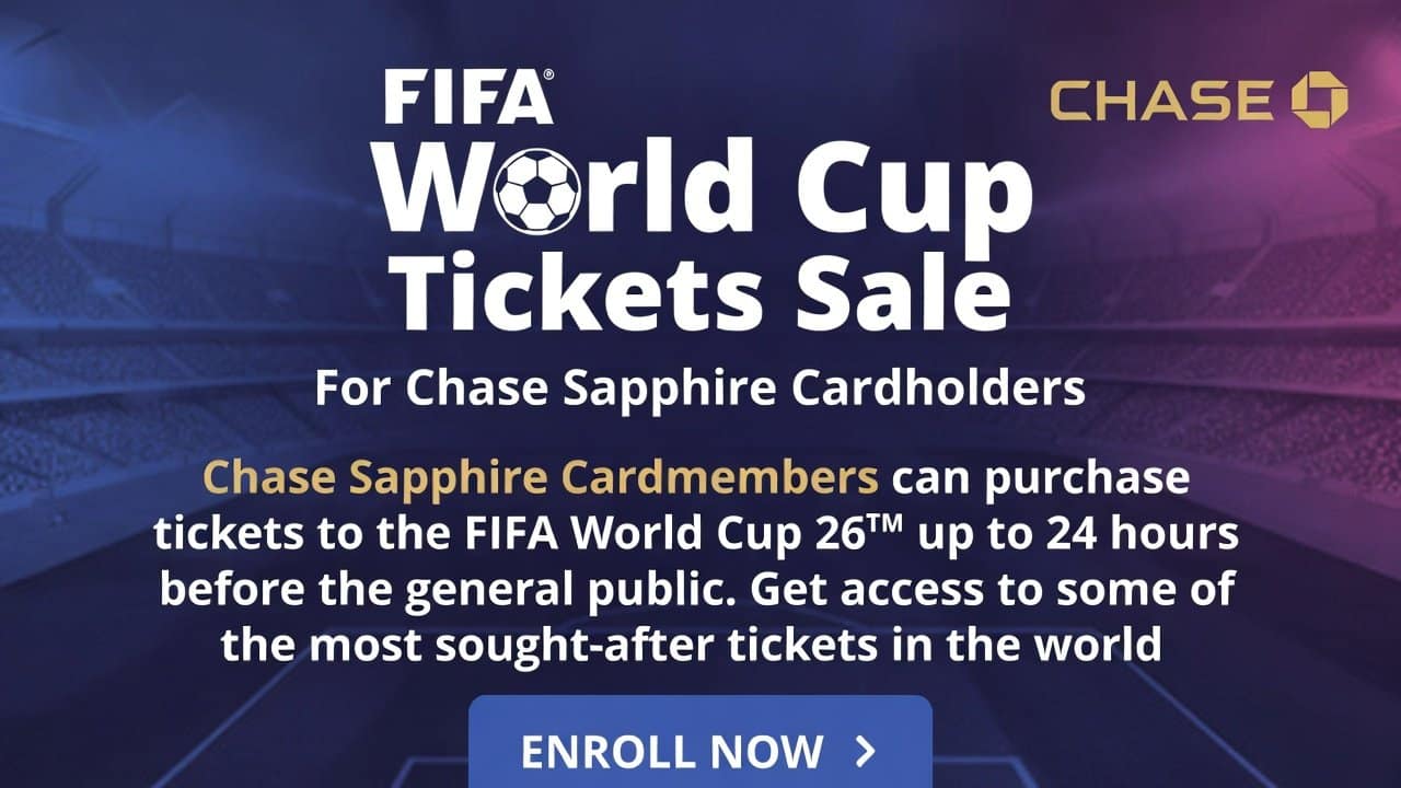 FIFA World Cup Tickets Sale For Chase Sapphire Cardholders