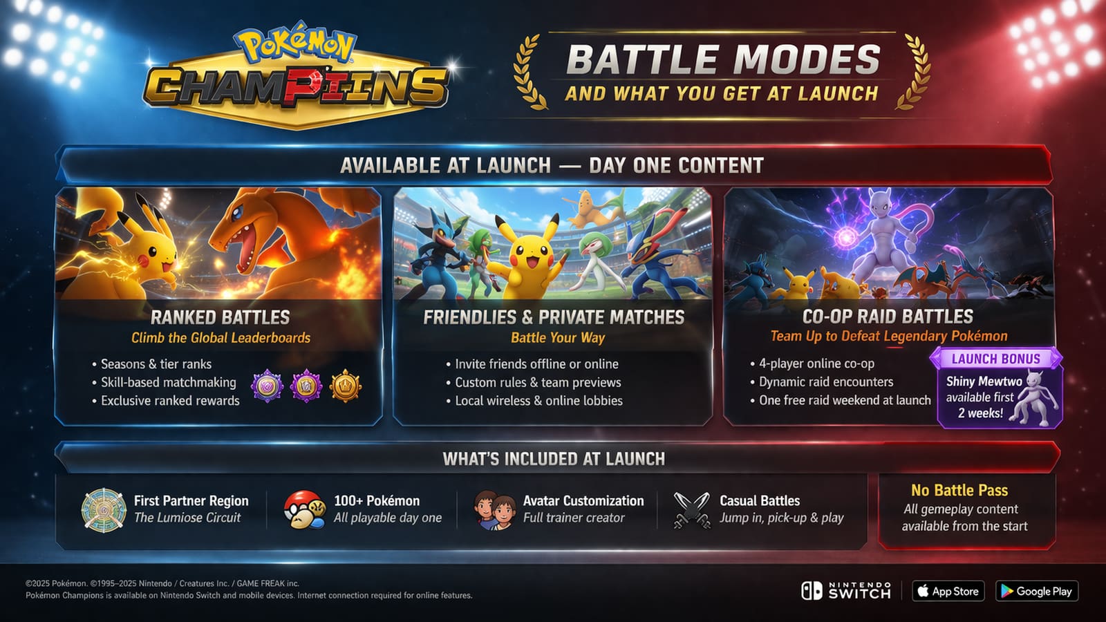 Pokémon Champions Battle Modes, and What You Get at Launch